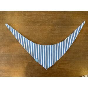 Draper James Navy white polka dot reversible blue and white striped dog bandana